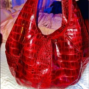 Beautiful bright red handbag purse money luck